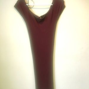 Burgundy Off Shoulder Bodycon Dress